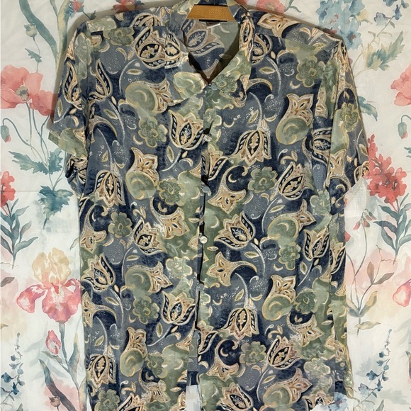 Vintage Quo-Silk Paisley Silk Shirt - Picture 1 of 8